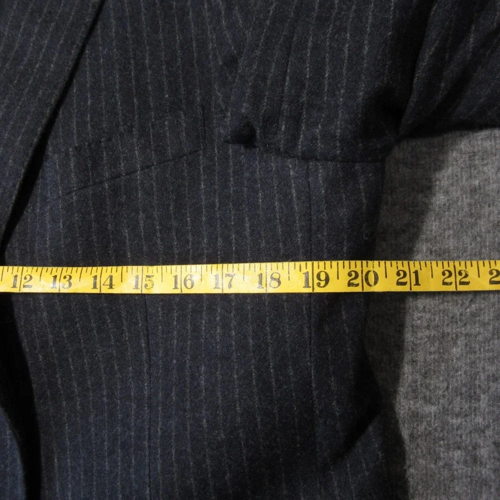 J Crew Legacy‎ Sportcoat Blazer Mens 42L Gray Pinstriped English Wool 3-Button